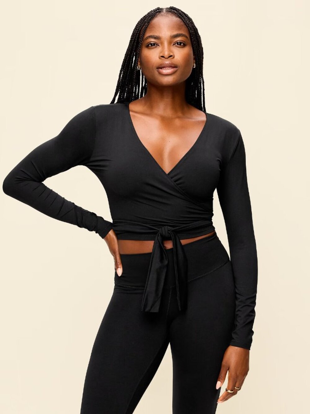 Old Navy Women's Medium StudioSmooth Long-Sleeve Wrap Top 50% off Retail